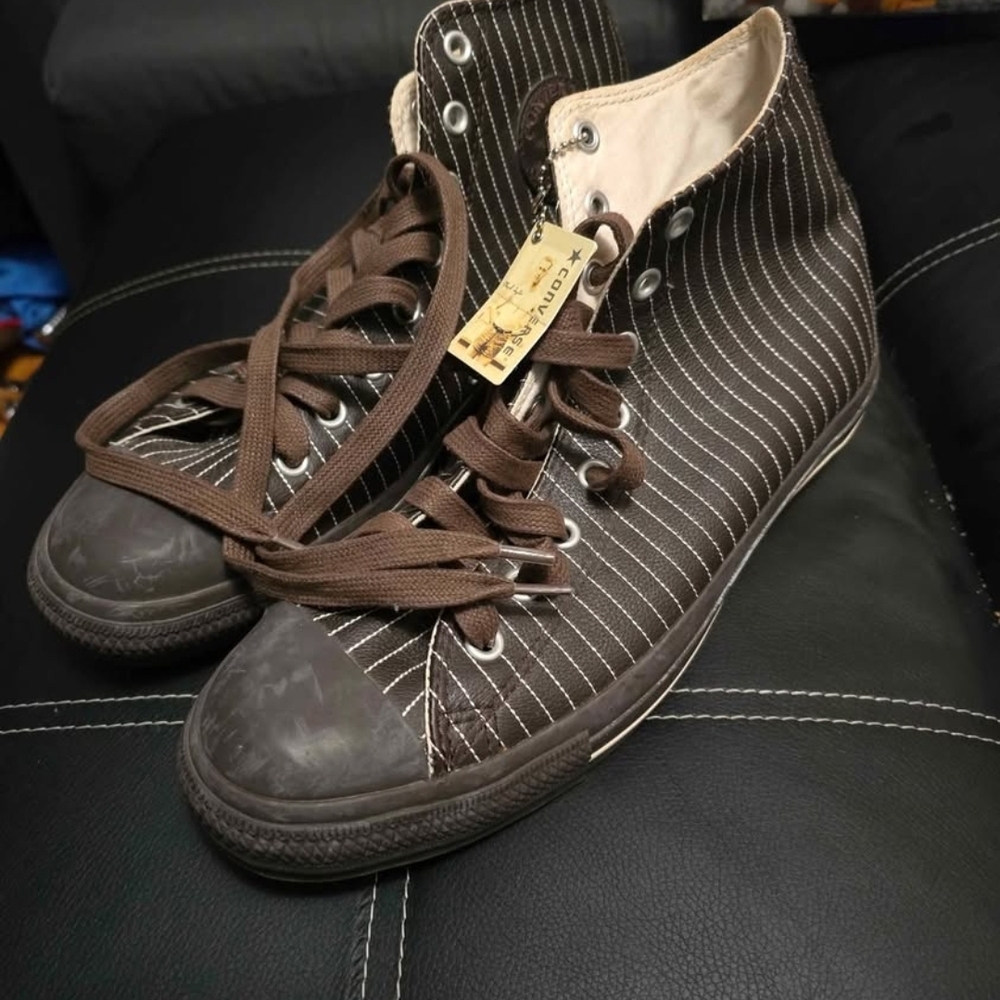 Converse Brown Striped High-Top Sneakers